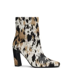 Cow print enkellaarsjes met hak