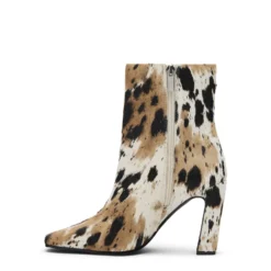 Cow print enkellaarsjes met hak