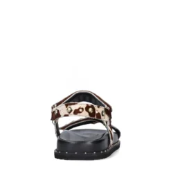Cow print leren sandalen