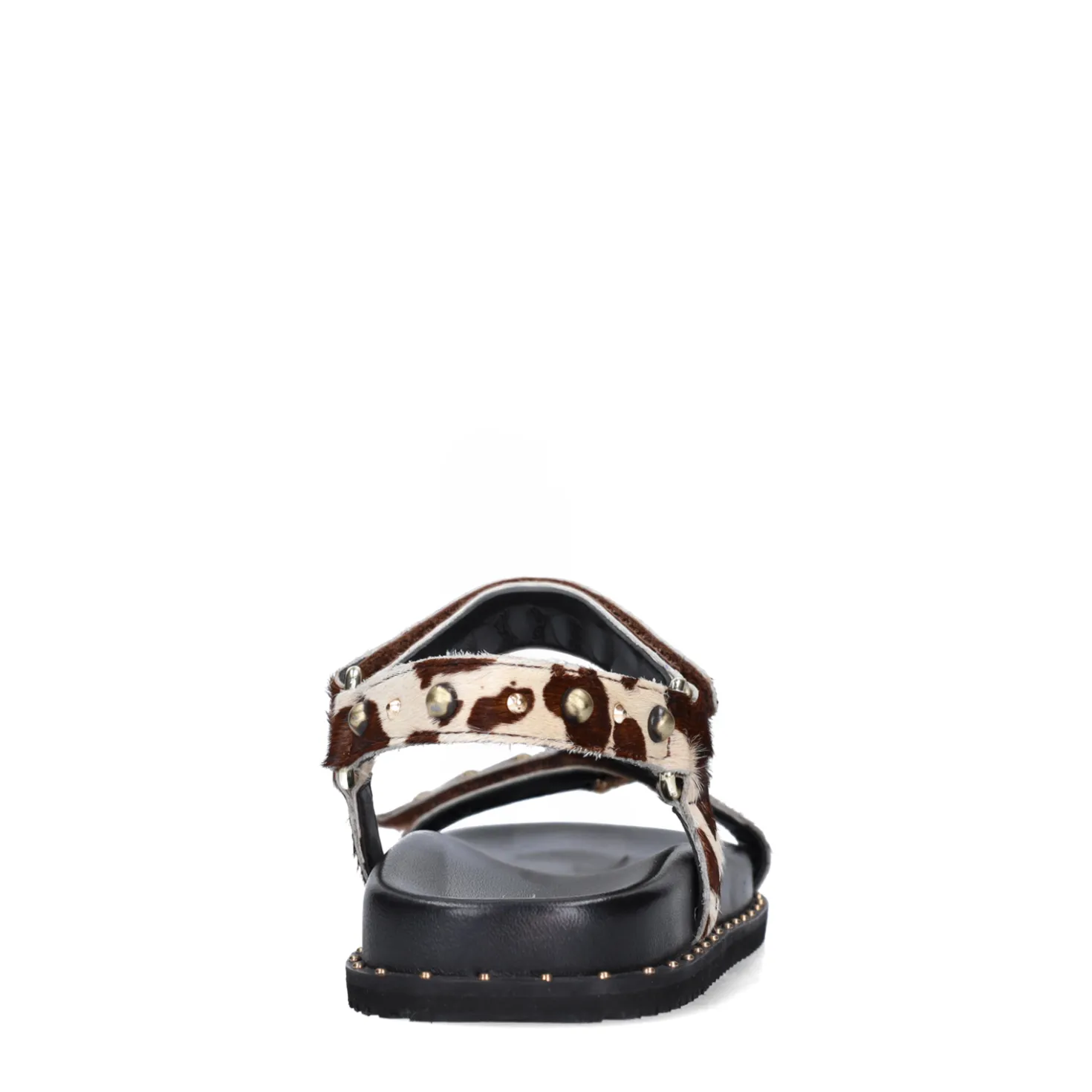 Cow print leren sandalen
