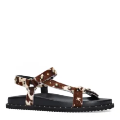 Cow print leren sandalen