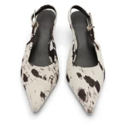 Cow print slingback pumps