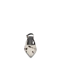 Cow print slingback pumps