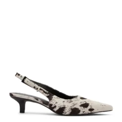 Cow print slingback pumps