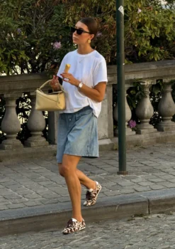 Cow print sneakers met roze en bruine veters