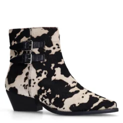 Cow print western enkellaarsjes
