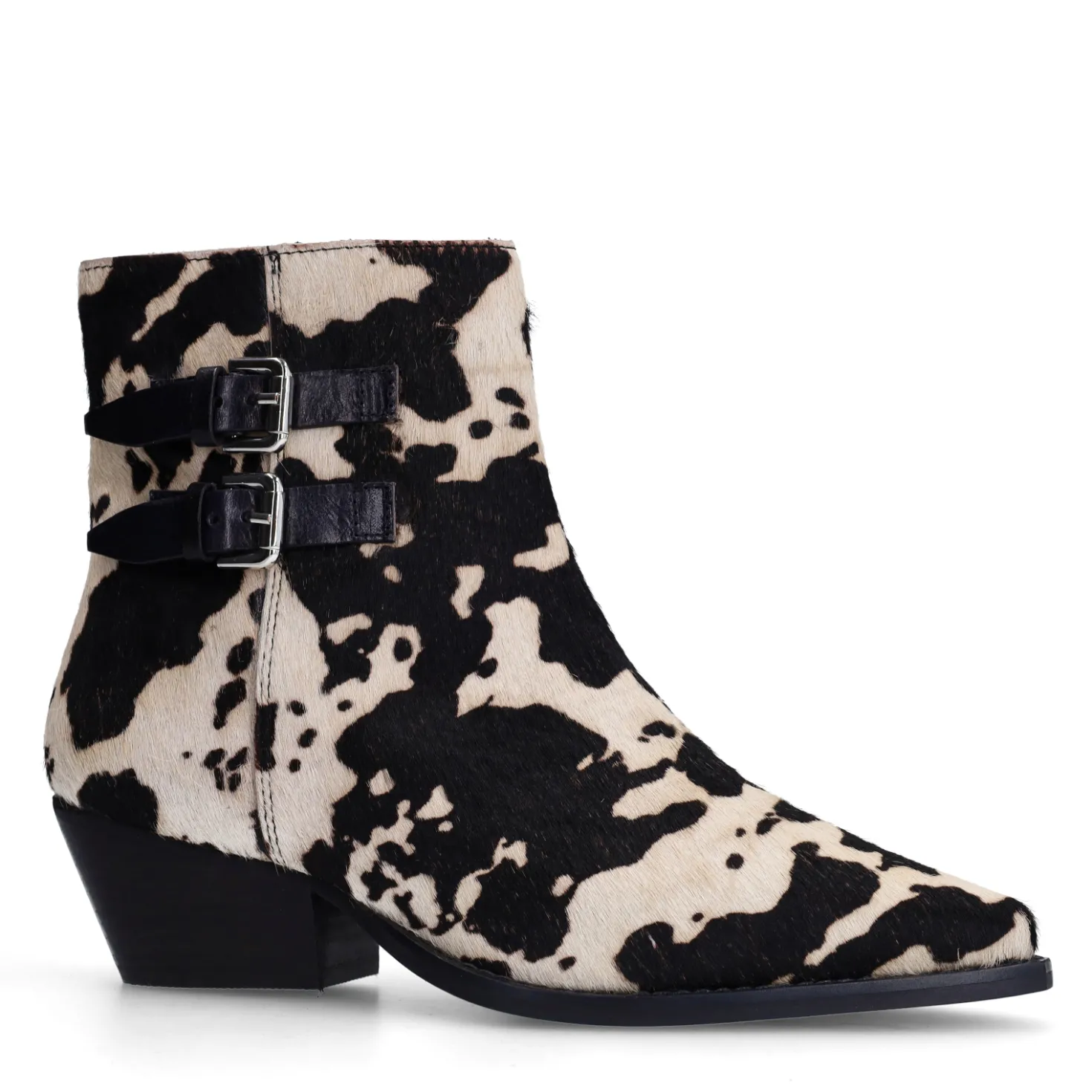 Cow print western enkellaarsjes