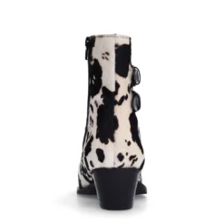 Cow print western enkellaarsjes