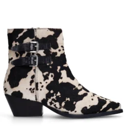 Cow print western enkellaarsjes