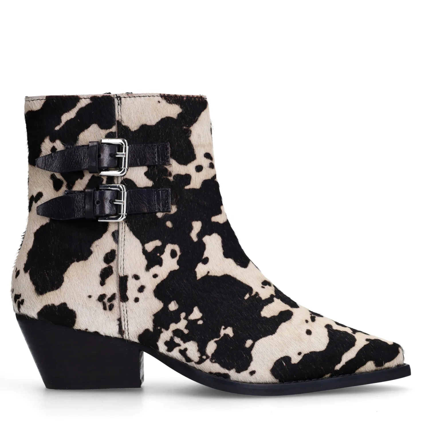 Cow print western enkellaarsjes
