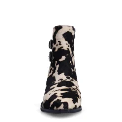 Cow print western enkellaarsjes