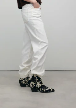 Cow print western enkellaarsjes
