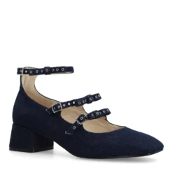 Donkerblauwe denim Mary Jane's