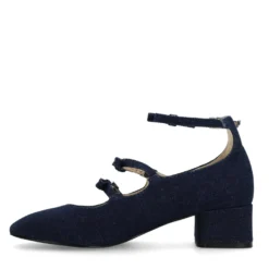 Donkerblauwe denim Mary Jane's