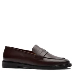 Donkerbruine leren loafers