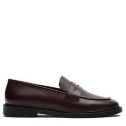 Donkerbruine leren loafers