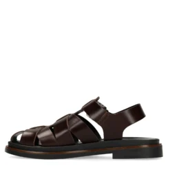 Donkerbruine leren sandalen