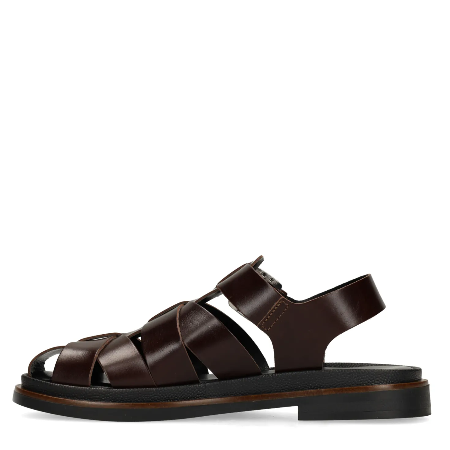 Donkerbruine leren sandalen