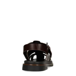 Donkerbruine leren sandalen