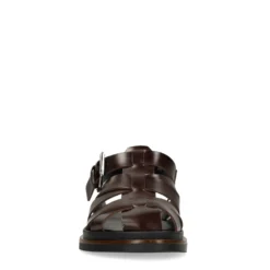 Donkerbruine leren sandalen
