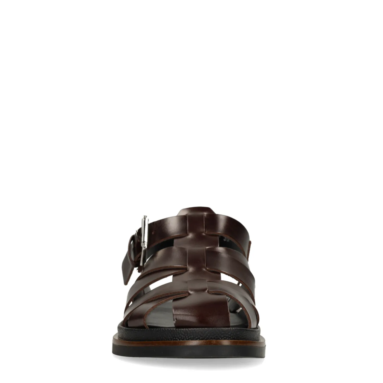 Donkerbruine leren sandalen