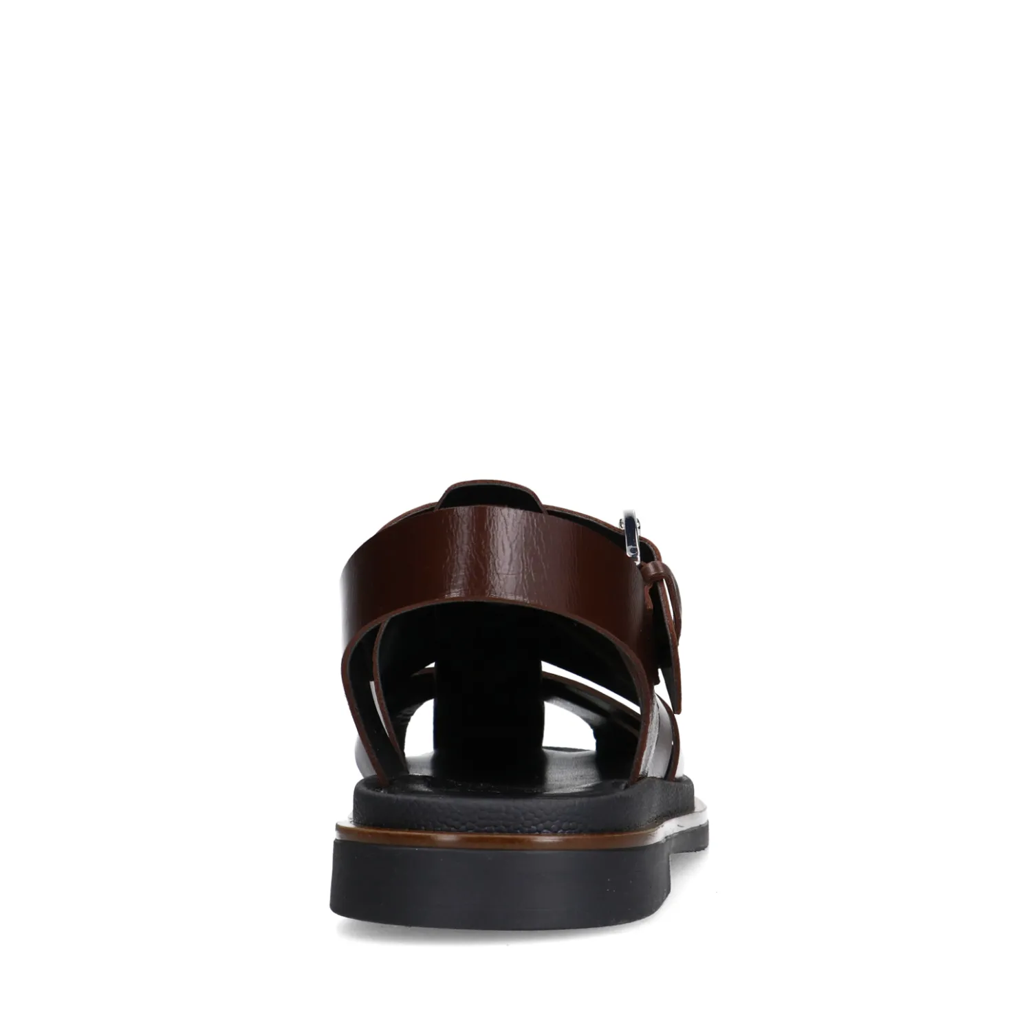 Donkerbruine leren sandalen
