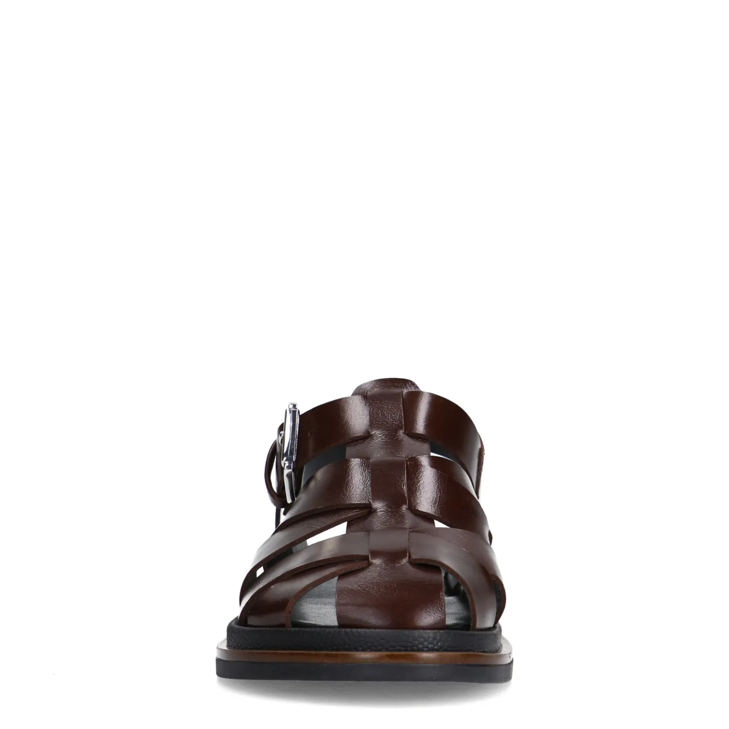 Donkerbruine leren sandalen
