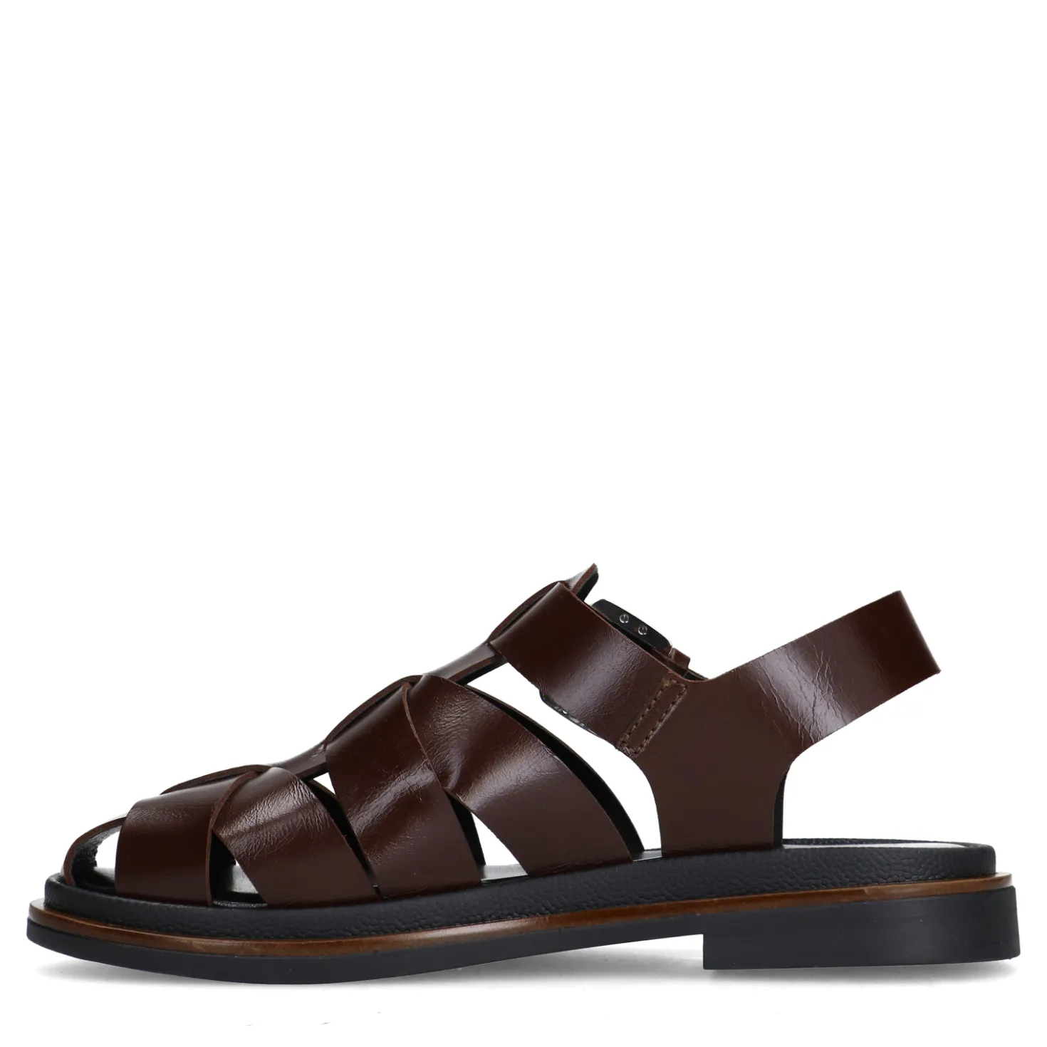 Donkerbruine leren sandalen