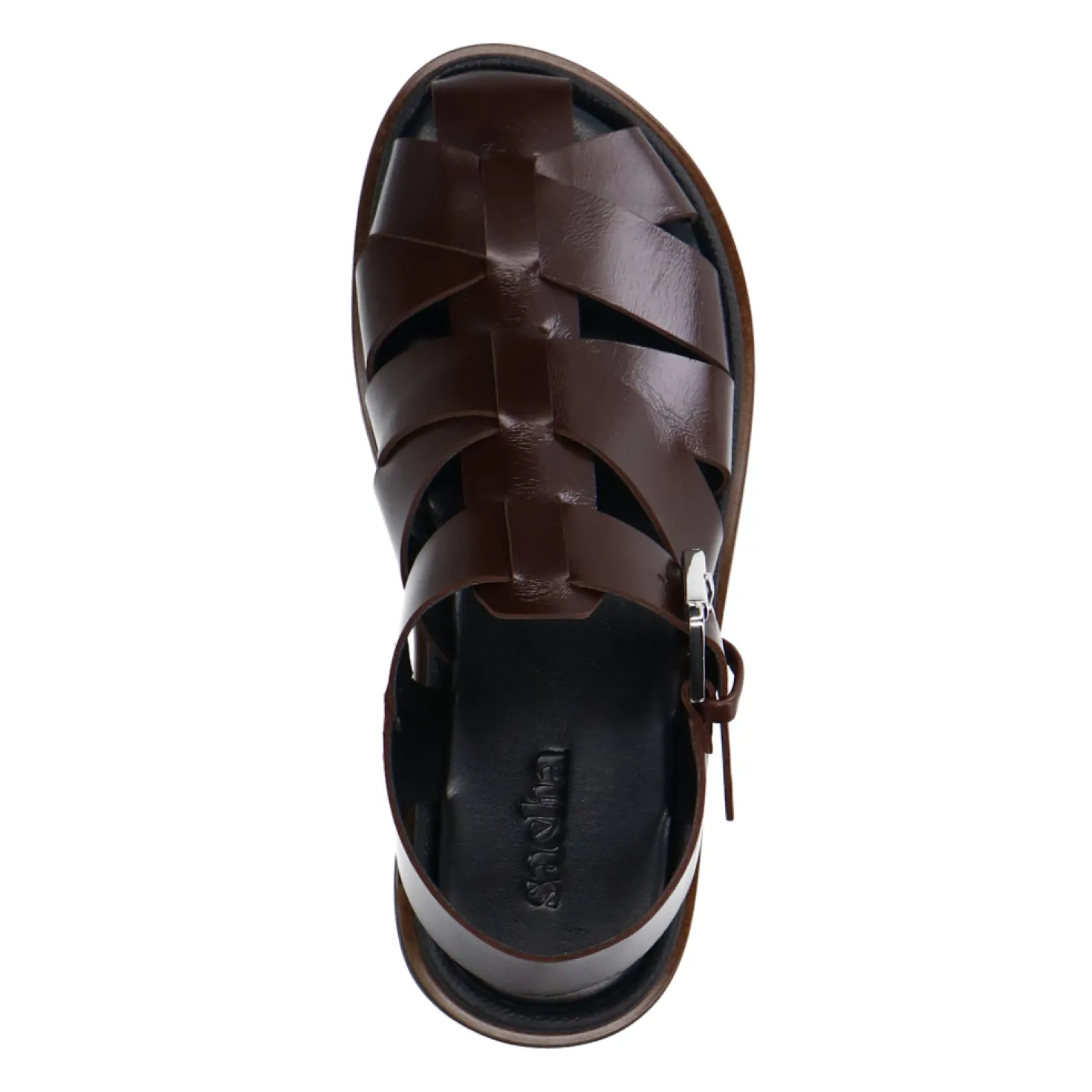 Donkerbruine leren sandalen