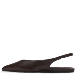 Donkerbruine platte slingbacks