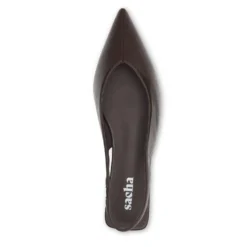 Donkerbruine platte slingbacks