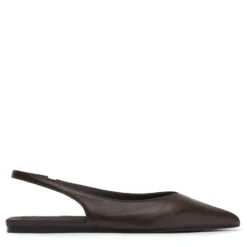 Donkerbruine platte slingbacks