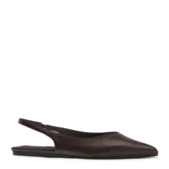 Donkerbruine platte slingbacks