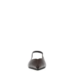 Donkerbruine platte slingbacks