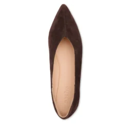Donkerbruine suède ballerina's