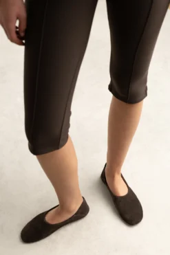 Donkerbruine suède ballerina's