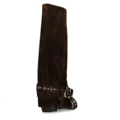 Donkerbruine suède cowboylaarzen met buckles