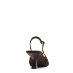Donkerbruine suède slingback pumps