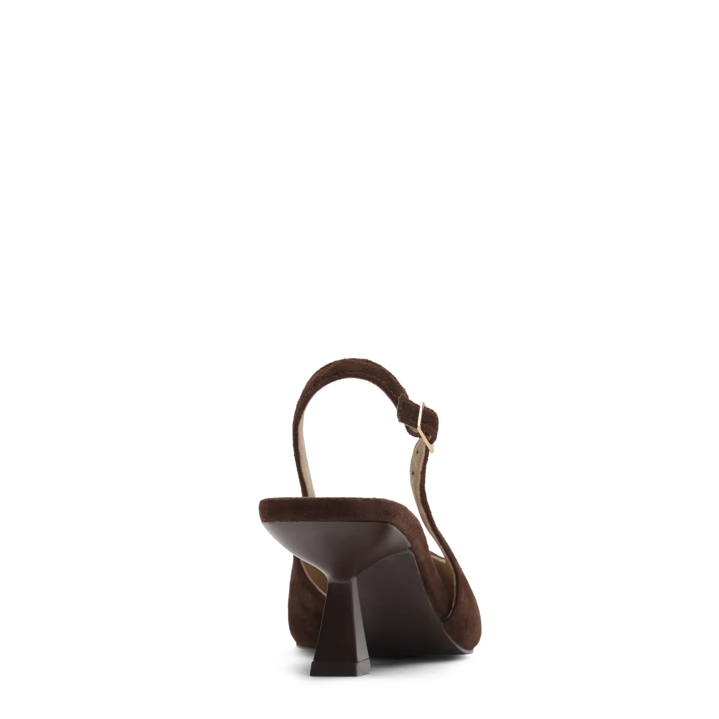 Donkerbruine suède slingback pumps