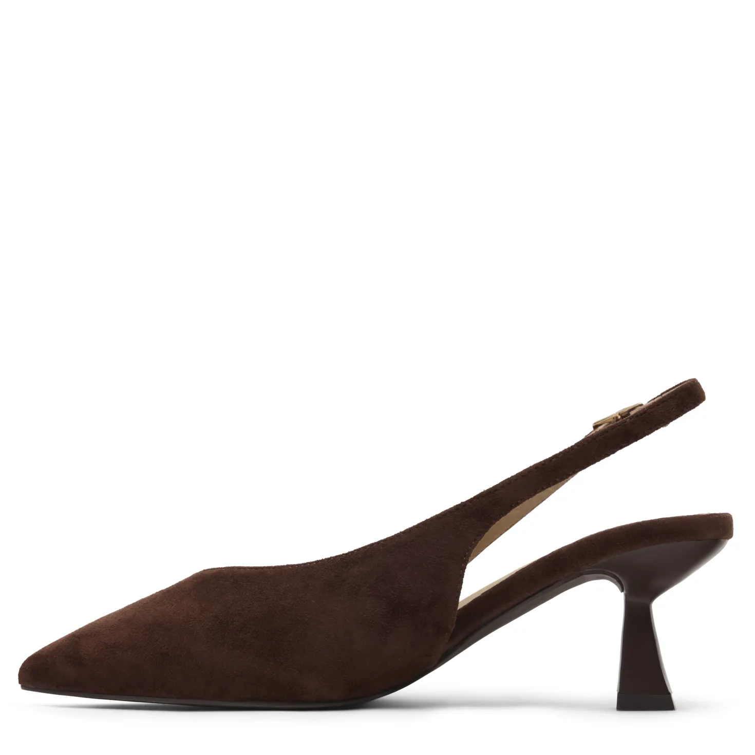 Donkerbruine suède slingback pumps