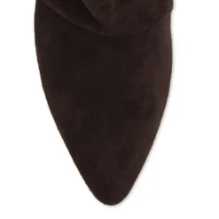Donkerbruine suède slouchy enkellaarsjes met franjes