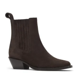 Donkerbruine suède western laarsjes