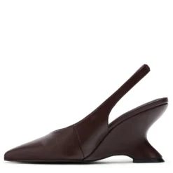 Donkerbruine wedge slingbacks