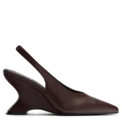 Donkerbruine wedge slingbacks