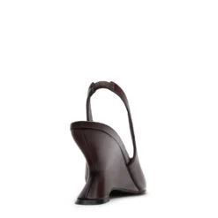 Donkerbruine wedge slingbacks