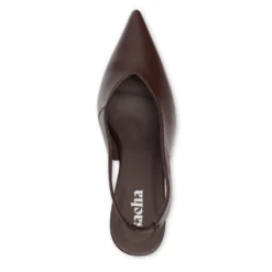 Donkerbruine wedge slingbacks