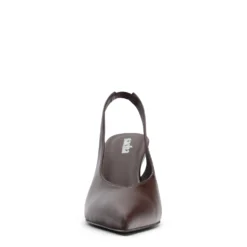 Donkerbruine wedge slingbacks
