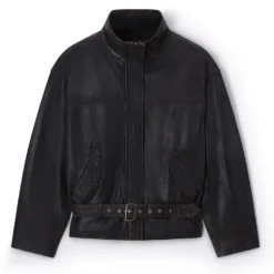 Donkerbruin leren biker jack