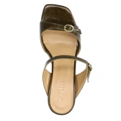 Donkergroene lak sandalen met hak
