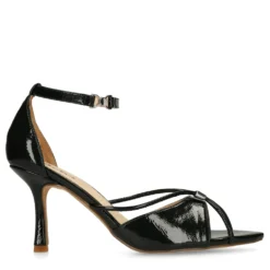 Donkergroene sandalen met hak